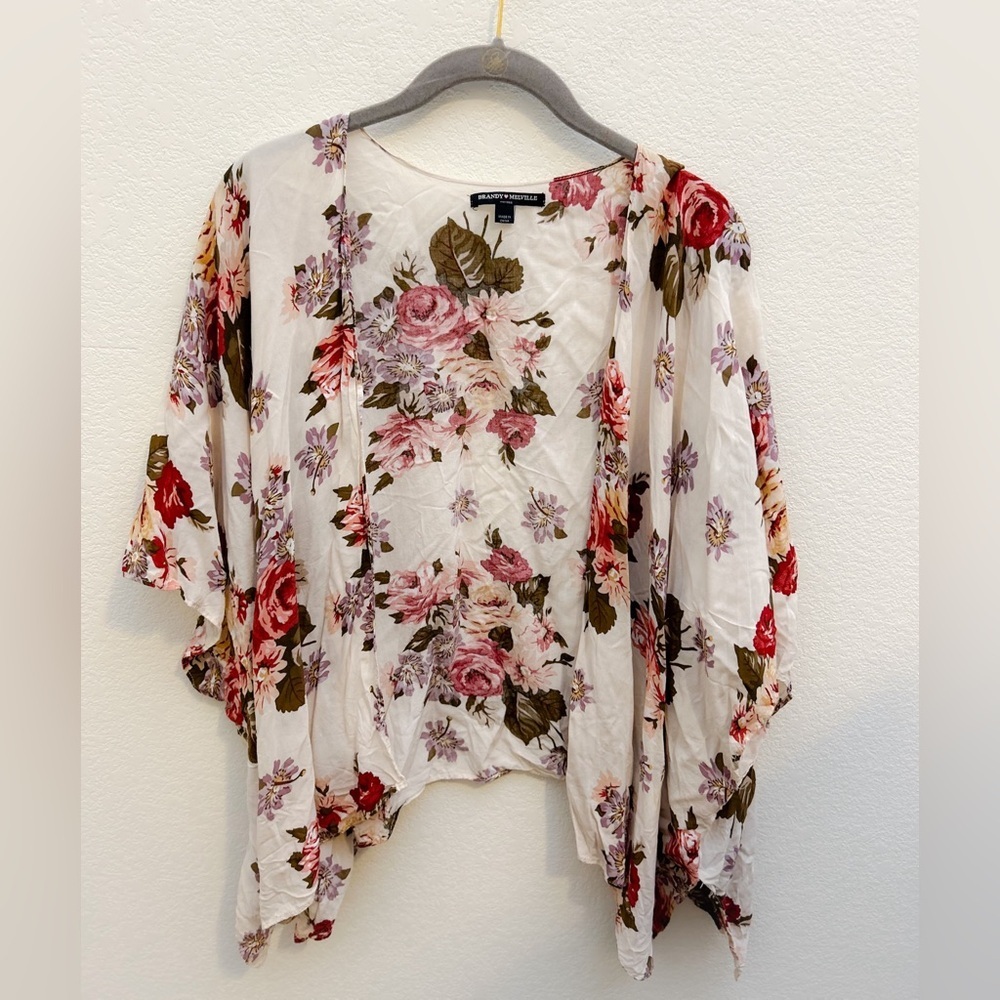 Brandy Melville White Floral Kimono​​
